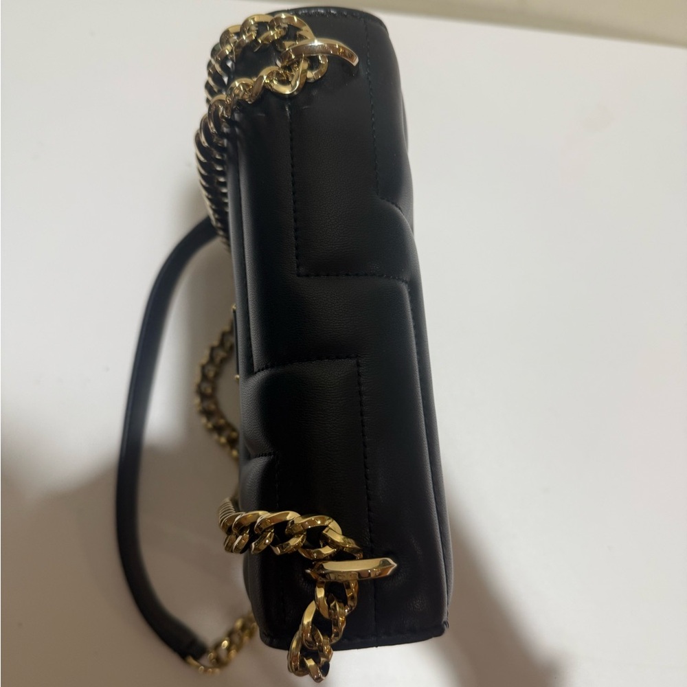 Jimmy Choo Leather Avenue Quad quilted shoulder bag Black Leather, Gold, New - Picture 9 of 13